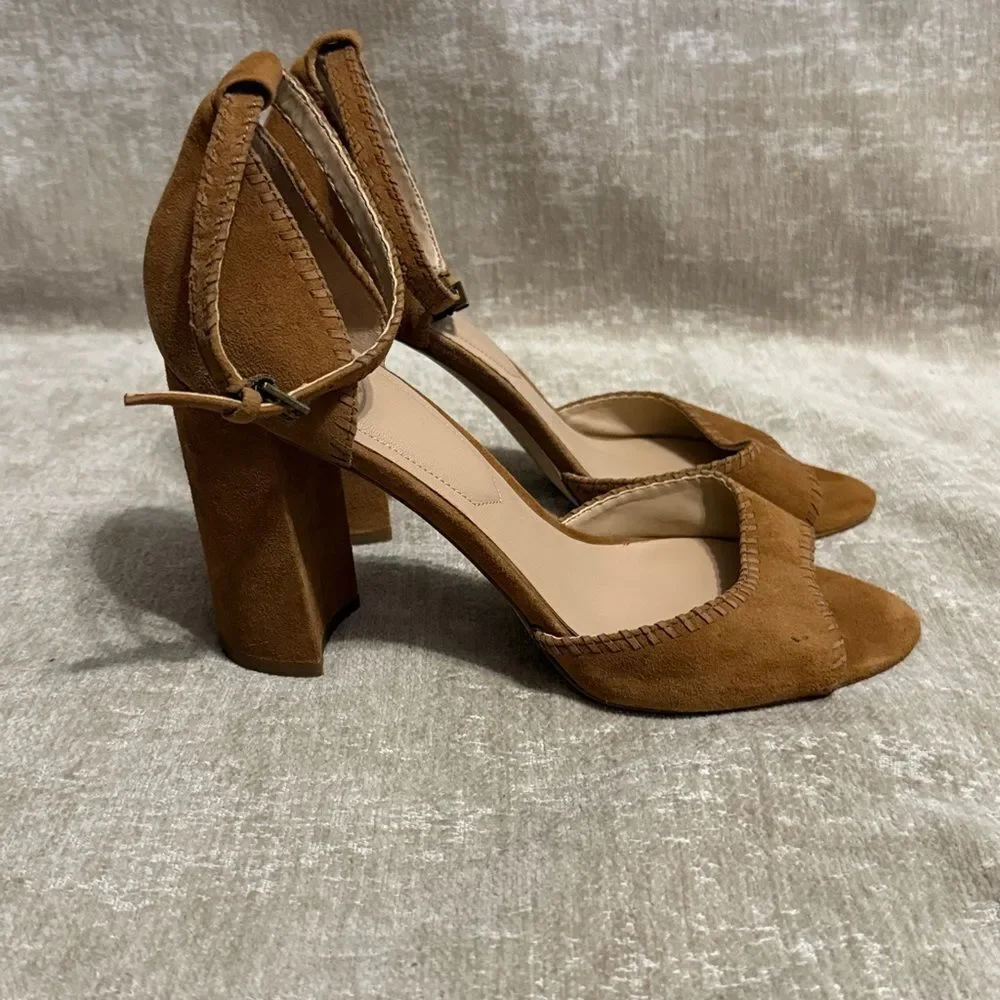 Aldo Elvyne suede open-toe casual ankle strap block heels